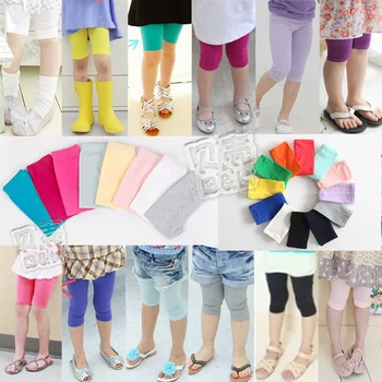Гамаши за момичета, детски летни памучни гамаши ярки цветове, гамаши за момичета, къси панталони, петия панталони, детски панталони за момичета, памучни трикотажни