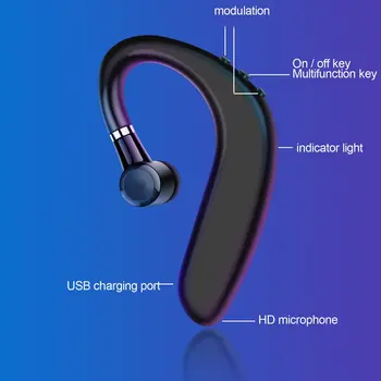 Горещи S109 V5.0 Bluetooth-съвместими Безжични Слушалки С усилвател, Бизнес слушалки, Спортни слушалки в ушите С микрофон за провеждане на разговори
