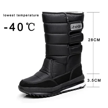 Горещи мъжки обувки, зимни, запазването на топлина, Качествени Зимни обувки до средата на прасците, женски Удобни непромокаеми обувки дантела, Камуфляжные