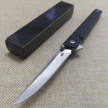 Дамасские Тактически Туристически Ножове За Оцеляване M390 Джобен Нож С Дръжка От Фибростъкло, Джентълменско Сгъваем Нож С Клипс и Подарък Кутия