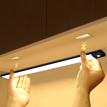 Датчик за Движение, Безжични LED нощна светлина Декор Спални Детектор на Светлина е монтиран на стената Декоративна Лампа на Стълба Шкаф за Баня Осветление на Пътеката
