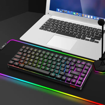 Детска клавиатура RedThunder K84 80% Жичен RGB, Ультракомпактный мини дизайн Сменяем кабел Type-c за PC, Mac, Преносима за пътуване