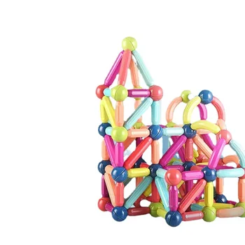 Детска магнитна пръчка творчески строителни блокове големи частици магнит интелигентни играчки на едро ръчно изработени Разнообразие от събраните