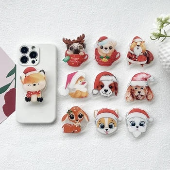 Държач За Мобилен Телефон Коледен Подарък Карикатура Iimage Socket Grip Сладък Животни Tok Сгъваема Поставка За Телефон