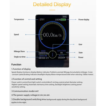 Електрически Велосипед Пълноцветен LCD Дисплей 24/36/48 В Интелектуалния Многофункционален Цветен Екран за Електрически Велосипед Велосипед Компютър
