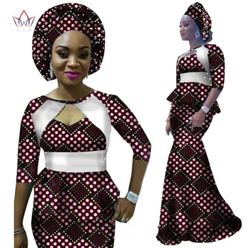 Есен Женствена рокля в африканския стил с Принтом дашики с Къс Ръкав и пола Maxi Със Свободен Седалище Убором Плюс Размер 6XL BintaRealWax WY2343