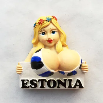 Естония туристически сувенири на пролетта, магнитни стикери стикери за хладилник креативна колекция за момичета украса на дома с подаръци