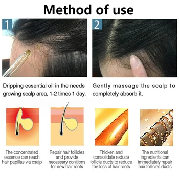 Ефективна копър за растежа на косата, против оплешивяване етерично масло, за да се предотврати плешивост, укрепване и храненето на корените на косата