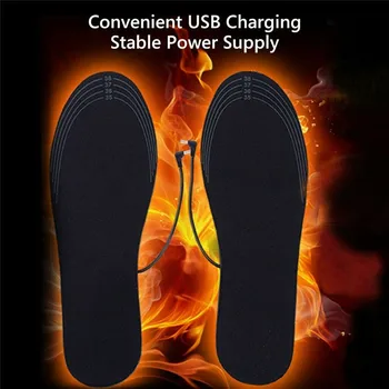 Жените и Мъжете USB Подогреваемая а обувките Стелка Електрически Нагревател За Краката Зимен Открит Къмпинг Туризъм, Колоездене Нагревател Краката Отопление Стелки Миещи се