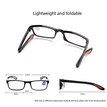 Жените и Мъжете Ретро Анти-синя Светлина Очила За Четене на Портативни Сгъваеми Пресбиопические Оптични Очила +1.0+1.5+2.0+2.5+3.0+3.5+4.0