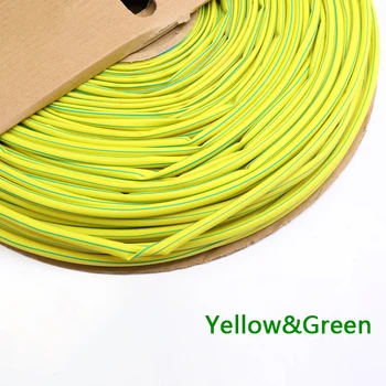 Жълто-зелената Свиване Тръба Φ1mm - Φ50mm Найлонова Кабелна Тел Електрически Sleeving За Маркиране на Кабели Колани