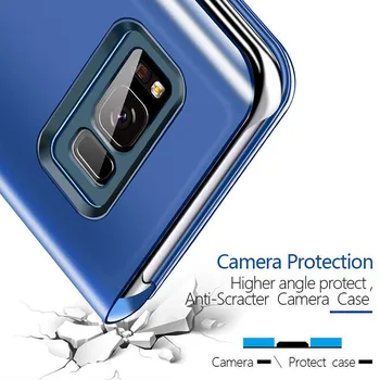 За Samsung Galaxy S22 Ultra Smart Case-Огледално Магнитна флип-надолу Капачката сега вход S 22 Plus S22Ultra S22Plus 5G Кожена Поставка Fundas