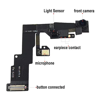 За iPhone 6 6Plus 6s 6sPlus Предна Камера С Датчик за Приближение Подсветка Микрофон Гъвкав Кабел + Слушалка Звук Високоговорител
