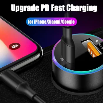 Зарядно за кола Олаф 38 W, USB Type C, Зарядно за Кола За Телефон, Бързо Зареждане на PD 3,0 QC3.0, Бързо Зареждане За iPhone Xiaomi Huawei Samsung