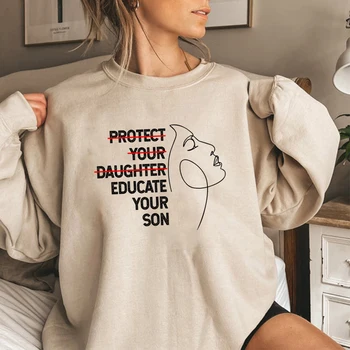 Защитавай своя дъщеря, обучи сина си, Hoody, Феминистка блузи, Дамски hoody с качулка и разширяване на правата и възможностите, Рут Бадер Гинзбург, Пуловер, Топ