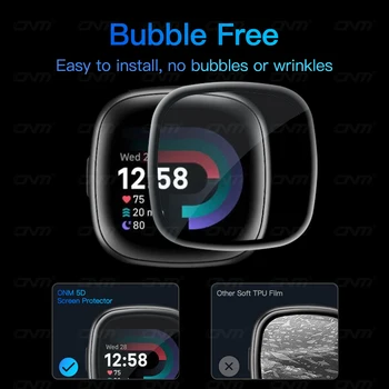 Защитно фолио за екран за Fitbit Versa 4 / Sense 2 Гъвкава мека Защитно фолио за аксесоари за умен часа Versa 3 (без стъкло)