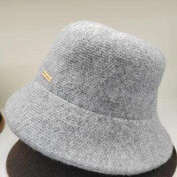 Зимни шапки 2022 вълнена топла панама в британския стил, универсална рибарска шапка, сгъваема и модни дамски шапка с етикет