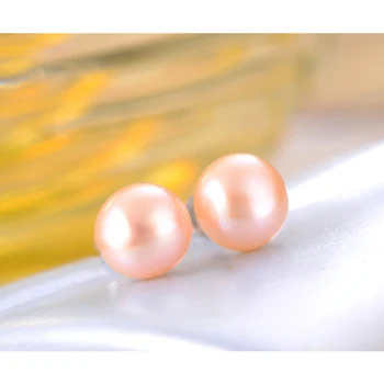 Истински AAA + Сладководни Перли, Обици Розово Розово Бял Черен Естествена Перла обеци за Жени размер на 7 мм или 8 мм