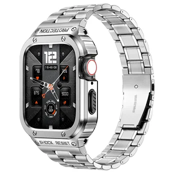 Каишка от неръждаема стомана + Калъф За Apple Watch Band 49 мм 45 мм 44 мм (не за часове) гривна Броня Калъф iwatch serie 4 5 SE 6 7 8 Ultra