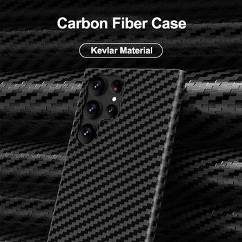 Калъф от въглеродни влакна за Samsung Galaxy S22 Ultra Plus 5G а a53 A73 в а23 A13, Матиран устойчив на удари калъф със защита от отпечатъци от пръсти, Цвят на обвивката