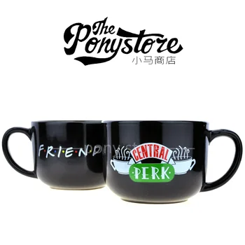 Керамична чаша Friends Central Perk - Негабаритная за кафе, супа - Черен - 24 грама