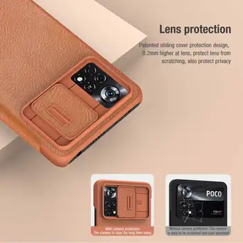 Кожен Флип Калъф Nillkin Чин Pro За Xiaomi Poco Pro X4 5G Класическа Ультратонкая Защитно покритие Камери