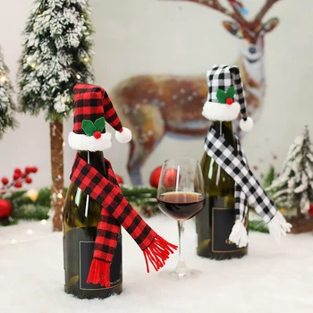 Коледен Пуловер и Чанта за Бутилки Шампанско Бутилки за Многократна употреба на Червено Вино Чанта за Преносим Защитна Чанта за Вина Празнична Украса на Масата