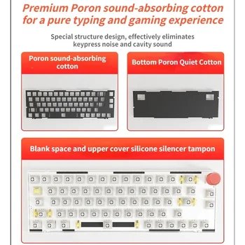 Комплект за механична клавиатура MK66 Pro с подплата, 65-лихвен възможност за 