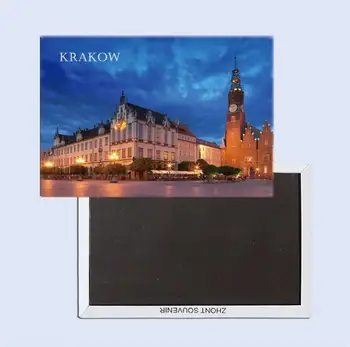 Краков, Полша 25254 Пътни Подаръци 78*54 мм Сувенир Магнит за Хладилника, Аксесоари за дома