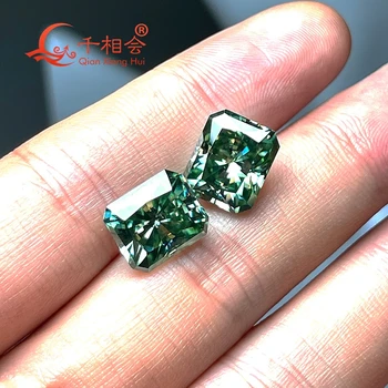 Лъчисти форма на 0.5 ct -5ct продажба на едро на най-евтините зелен цвят муассанит диамантена кройката свободен скъпоценен камък