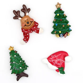 Магнит за хладилник от смола, коледна шапка, Коледно дърво, стикери за хладилник, 3d креативни Коледни подаръци, шапки с елени, сувенири, Коледен подарък