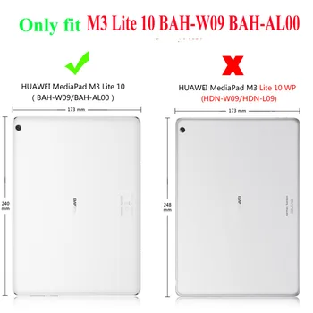 Магнитен калъф-поставка От Изкуствена Кожа с панти капак За Huawei MediaPad M3 Lite 10 BAH-W09 BAH-AL00, 10.1-инчов калъф за таблет + Дръжка
