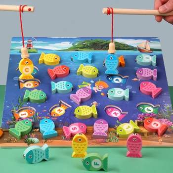 Магнитни Дървени Рибарски Игри за Деца, Креативна Улов на Риба за Деца предучилищна Възраст, Домашни Азбуки, Образователни Игри, Букви ABC