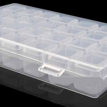 Маникюр инструменти 28 окото кутия за съхранение на ковчег за бижута може да бъде събрана и да бъде разглобена пластмасова кутия за нокти, бижута под-опаковъчна кутия