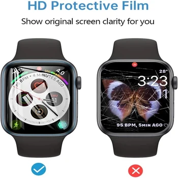 Мека Гидрогелевая филм За Apple Watch ultra 49 мм 45 мм 41 мм 44 мм 40 мм, 38 мм, HD Защитно фолио За екрана аксесоари iWatch serie 8 7 6 Se 5 4