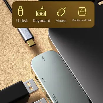 Многопортовый Адаптер за разширяване Type-C, Многопортовый Адаптер Type-C, зарядно устройство За USB Флаш-диск, Клавиатура, Мишка, Мобилен Твърд Диск, USB вентилатор