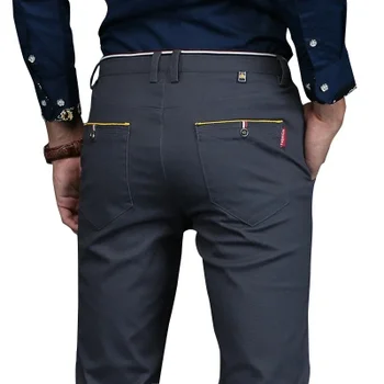 Модерен Мъжки Модел Ежедневни Панталони на Тънки Каре Панталон-молив за Мъжки Бизнес облекло, Панталони Сватбени Проверени Панталони