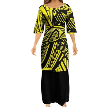 Модни Дамски Елегантни Клубни Прилепнали Рокли Самоанские Пулетаси Полинезийски Традиционни Племенни Дизайнерски Рокли За Двойки