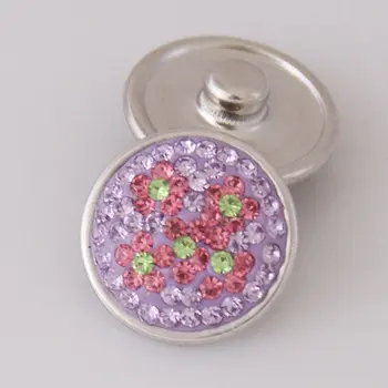 Модни приказно модни Пъстри Цветя модел кристал 18 мм чар бутон бутон за 