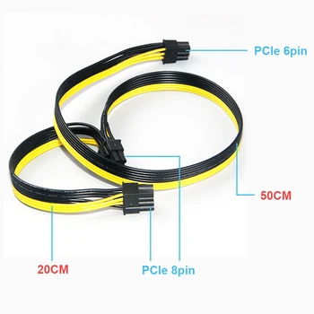 Модулни захранващи кабели за захранване PCI e Molex 6pin до 2 PCI-e 8 pin 6 + 2pin PCI Express Вътрешен Разделител хранене Лентов кабел