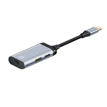 Мрежов Адаптер локална мрежа Type-C USB3.1 USB C до 1000 Mbps Gigabit Ethernet с клъстер пристанище хранене PD