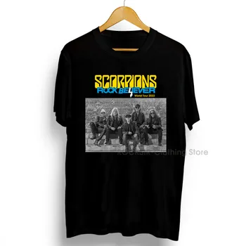 Мъжки t-shirt Скорпионите Heavy Metal Rock Band 56th Anniversary 1965-2021 Нов Графичен Плакат Корица Памук Кръгла Деколте Дамски Тениски