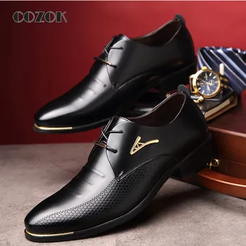 Мъжки модел обувки Мъжки обувки за Сватба Oxfords Модерен Бизнес Рокля Мъжки Обувки, Мъжки Костюми, Обувки