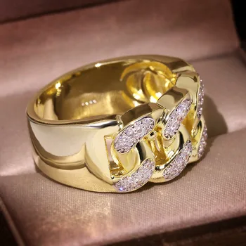 Мъжко Луксозно Пръстен В Стил пънк, Златна Геометрично Усукване-пръстен, Вечерни Бижута, Луксозно обрат-един Пръстен, Златен Пръстен, Луксозни Бижута