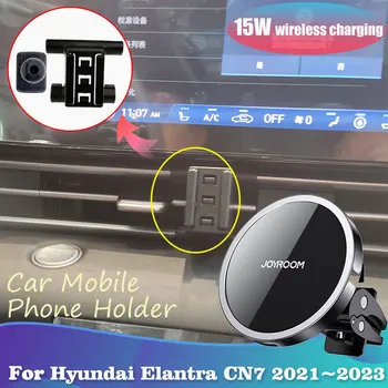 На притежателя на телефона, за Hyundai Elantra CN7 Avante i30 2021 2022 2023 Магнитен Клип Поддръжка на Безжична Бързо Зареждане Аксесоари за iPhone