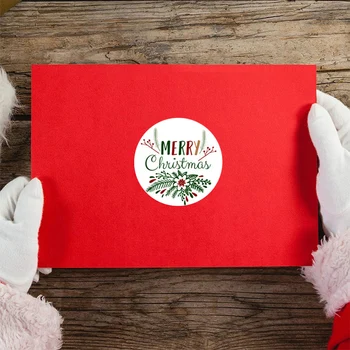 Направи си САМ Опаковъчна хартия За Печене Коледна Тема 500 бр./ролка Весели Коледни Етикети Плик Печат на Етикети