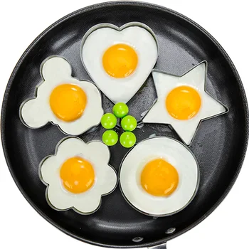 Неръждаема Стомана 5 Стил На Пържени Яйца Шейпър Палачинки Форма За Омлет Форма За Пържене На Яйца Инструменти За Приготвяне На Храна Кухненски Аксесоари Притурка Пръстени