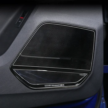 Неръждаема стомана За Audi Q3 2019 2020 Автоаксесоари Авто говорител Вътрешните врати аудио Рог Капак Завърши Рамка Стикер Оформление на автомобила