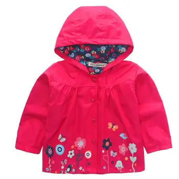 Нова детски дрехи, пролетно-есенни якета за момичета, памучен ветровка с дълги ръкави и качулка в грах, модни връхни дрехи за момичета от 1 до 6 години