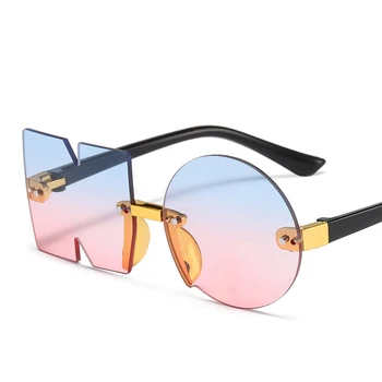 Нови Модни Слънчеви Очила за Деца в стил пънк, по-Големи Размери, неправилна, без рамки, Полигональные, UV400, Очила, Детски, Oculos De Sol Masculino